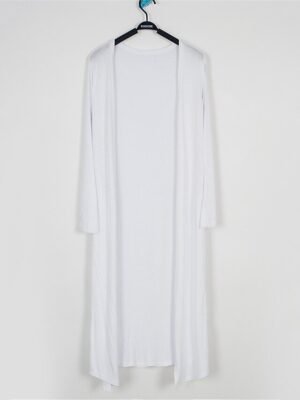 Stylish Oversized Solid Ribbed Open Front Long Sleeve Cardigan - Image 3