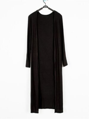 Stylish Oversized Solid Ribbed Open Front Long Sleeve Cardigan - Image 4