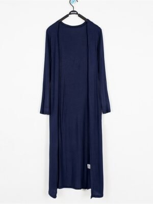 Stylish Oversized Solid Ribbed Open Front Long Sleeve Cardigan - Image 5