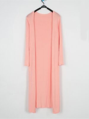 Stylish Oversized Solid Ribbed Open Front Long Sleeve Cardigan - Image 9