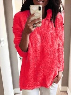 Stylish Oversized Solid Turtleneck Long Sleeve Knit Sweater - Image 11