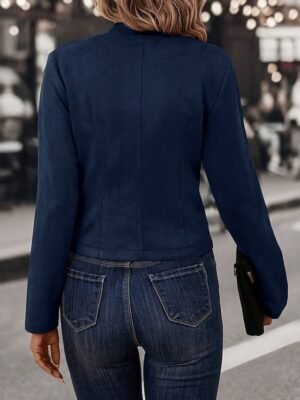 Stylish Regular Fit Colour Block Long Sleeve Blazer - Image 2