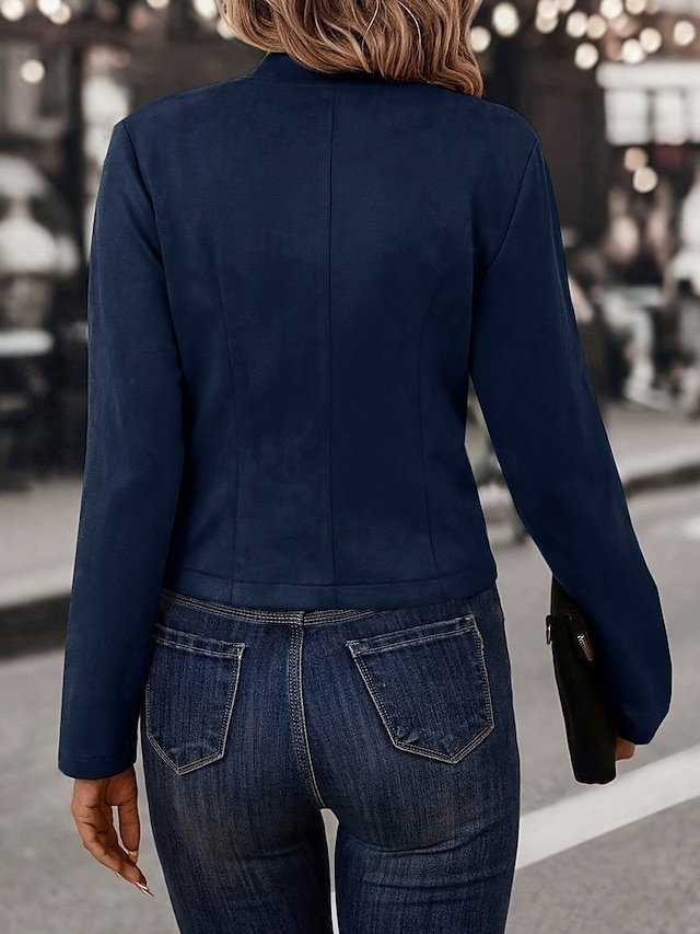 Stylish Regular Fit Colour Block Long Sleeve Blazer - Image 2
