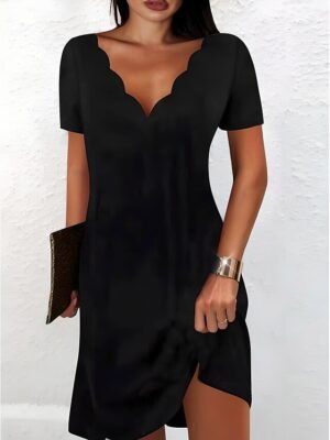 Stylish Regular Fit Floral Sweetheart Short Sleeve Mini Dress - Image 21