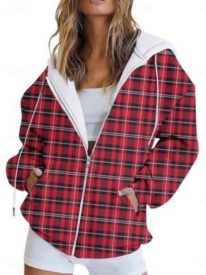 Stylish Regular Fit Gradient Stripe Full Zip Long Sleeve Hoodie Jacket - Image 3