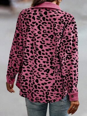 Stylish Regular Fit Leopard Print Long Sleeve Jacket - Image 7