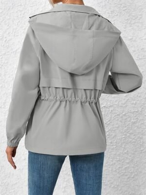 Stylish Regular Fit Plain Full Zip Long Sleeve Jacket - Image 3