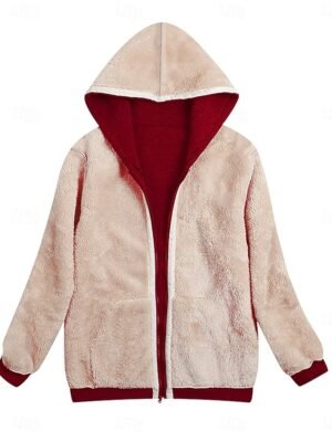 Stylish Regular Fit Plain Hoodie Long Sleeve Winter Coat - Image 12