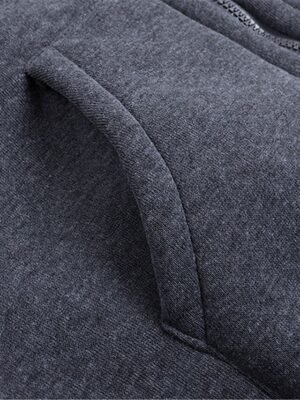 Stylish Regular Fit Plain Hoodie Long Sleeve Winter Coat - Image 7