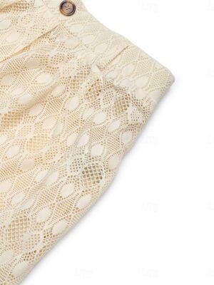 Stylish Regular Fit Plain Lace High Waist Full Length Culottes - Image 8