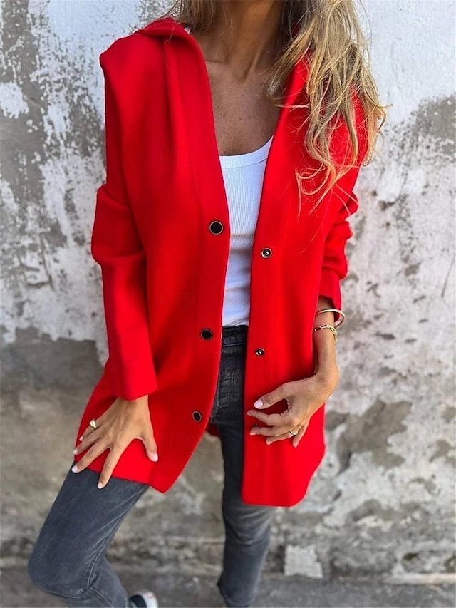 Stylish Regular Fit Plain Long Sleeve Coat - Image 1