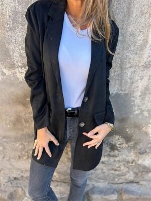 Stylish Regular Fit Plain Long Sleeve Jacket - Image 2