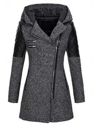 Stylish Regular Fit Plain Long Sleeve Long Trench Coat - Image 1