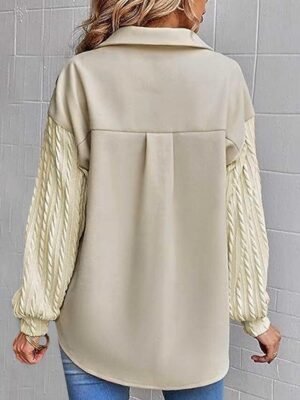 Stylish Regular Fit Plain Long Sleeve Long Coat - Image 2