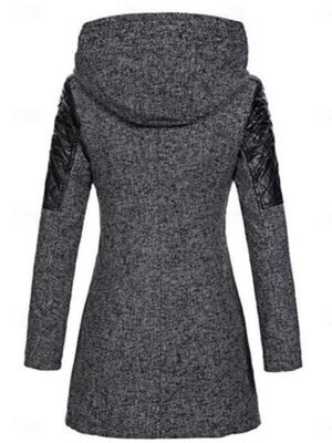 Stylish Regular Fit Plain Long Sleeve Long Trench Coat - Image 2