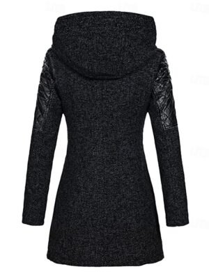 Stylish Regular Fit Plain Long Sleeve Long Trench Coat - Image 5