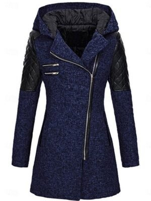 Stylish Regular Fit Plain Long Sleeve Long Trench Coat - Image 7