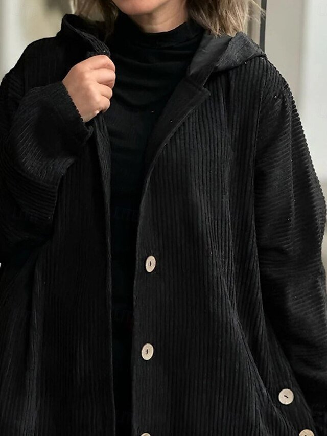 Stylish Regular Fit Plain Long Sleeve Regular Coat - Image 3