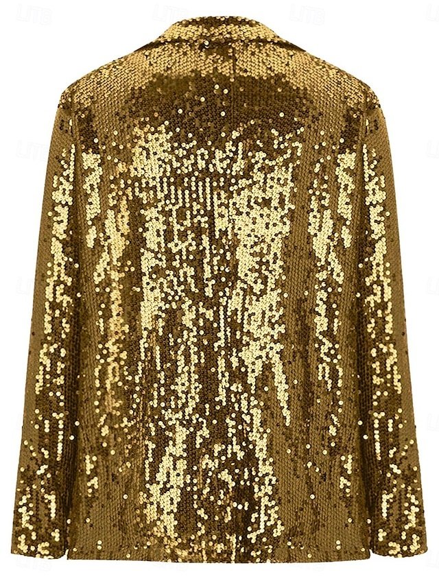 Stylish Regular Fit Plain Long Sleeve Sequin Jacket - Image 2
