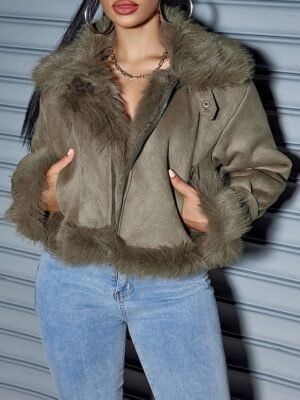 Stylish Regular Fit Plain Long Sleeve Short Coat - Image 1