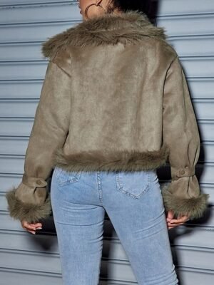 Stylish Regular Fit Plain Long Sleeve Short Coat - Image 2