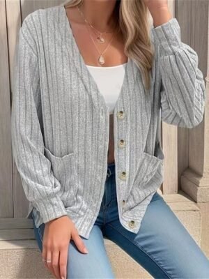 Stylish Regular Fit Plain Long Sleeve Short Jacket - Image 3