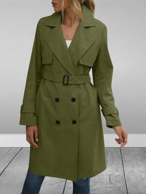 Stylish Regular Fit Plain Long Sleeve Thermal Coat - Image 10