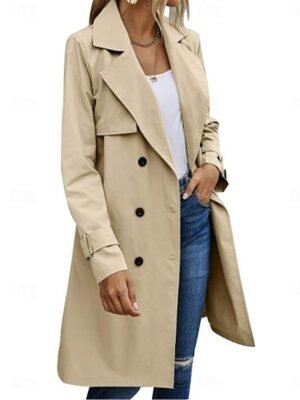 Stylish Regular Fit Plain Long Sleeve Thermal Coat - Image 6