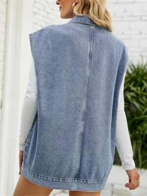 Stylish Regular Fit Plain Sleeveless Vest - Image 4