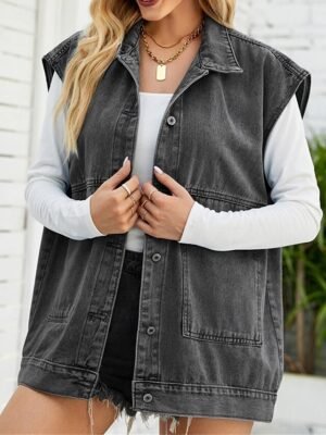 Stylish Regular Fit Plain Sleeveless Vest - Image 6