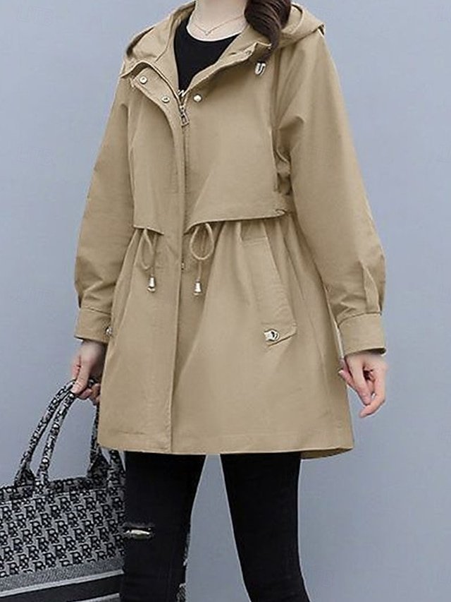Stylish Regular Fit Plain Striped Long Sleeve Coat - Image 2
