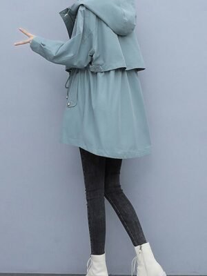 Stylish Regular Fit Plain Striped Long Sleeve Coat - Image 3