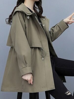 Stylish Regular Fit Plain Striped Long Sleeve Coat - Image 6