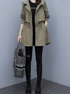 Stylish Regular Fit Plain Striped Long Sleeve Coat - Image 7