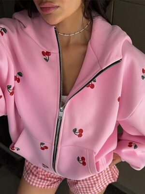 Stylish Regular Fit Print Hoodie Long Sleeve Jacket - Image 6