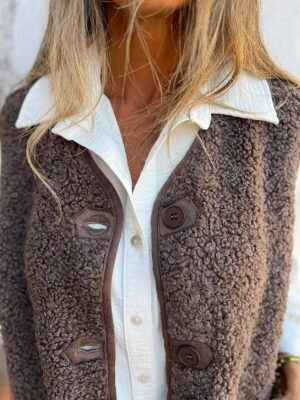 Stylish Regular Fit Sleeveless Solid Vest with Pockets - Image 3
