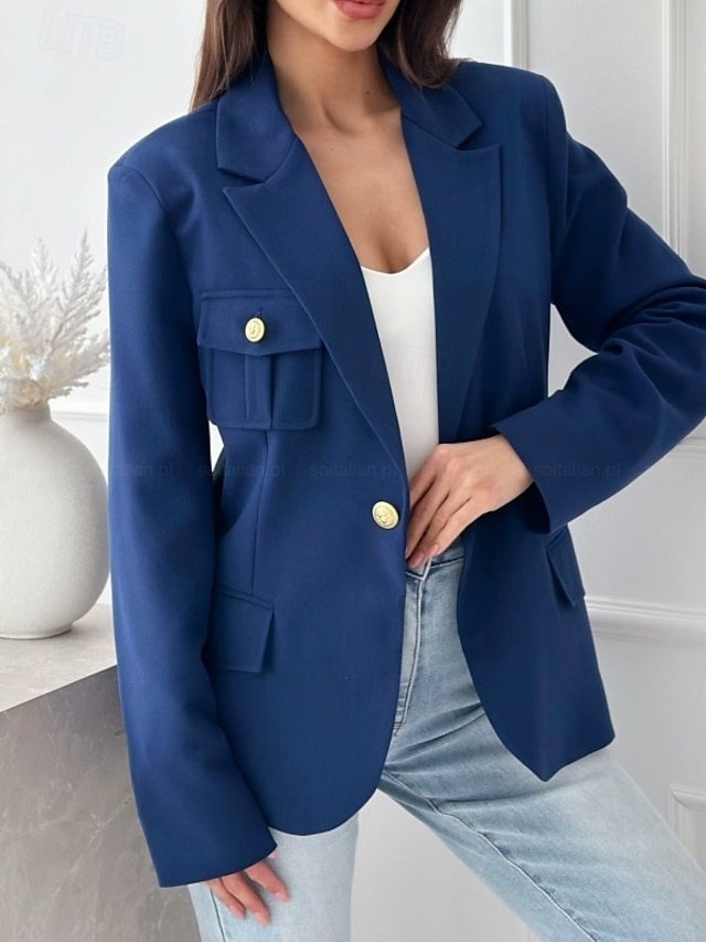Stylish Regular Fit Solid Colour Long Sleeve Winter Blazer - Image 1