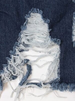Stylish Regular Fit Solid Colour Long Sleeve Denim Jacket - Image 11