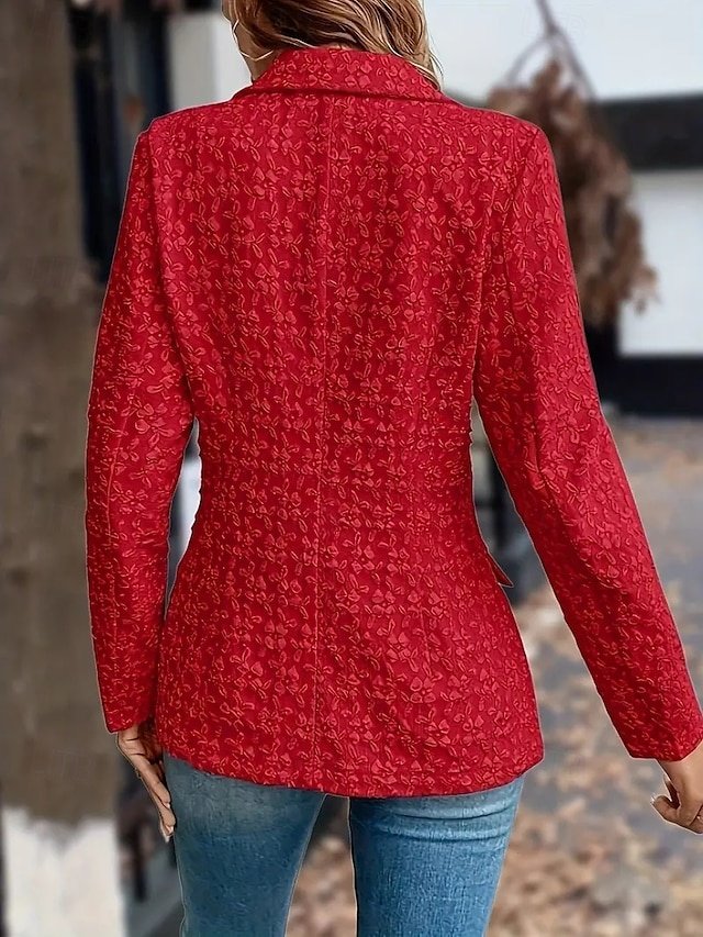 Stylish Regular Fit Solid Colour Long Sleeve Winter Blazer - Image 2