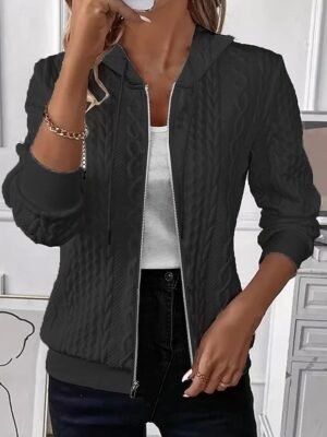 Stylish Regular Fit Solid Colour Long Sleeve Jacket - Image 5