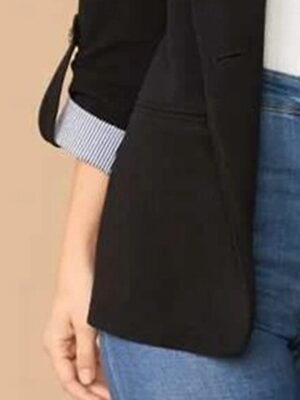 Stylish Regular Fit Solid Colour Long Sleeve Blazer - Image 5