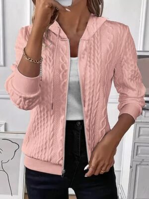 Stylish Regular Fit Solid Colour Long Sleeve Jacket - Image 6