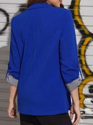 Stylish Regular Fit Solid Colour Long Sleeve Blazer - Image 8