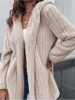 Stylish Regular Fit Solid Long Sleeve Regular Length Jacket - Image 4