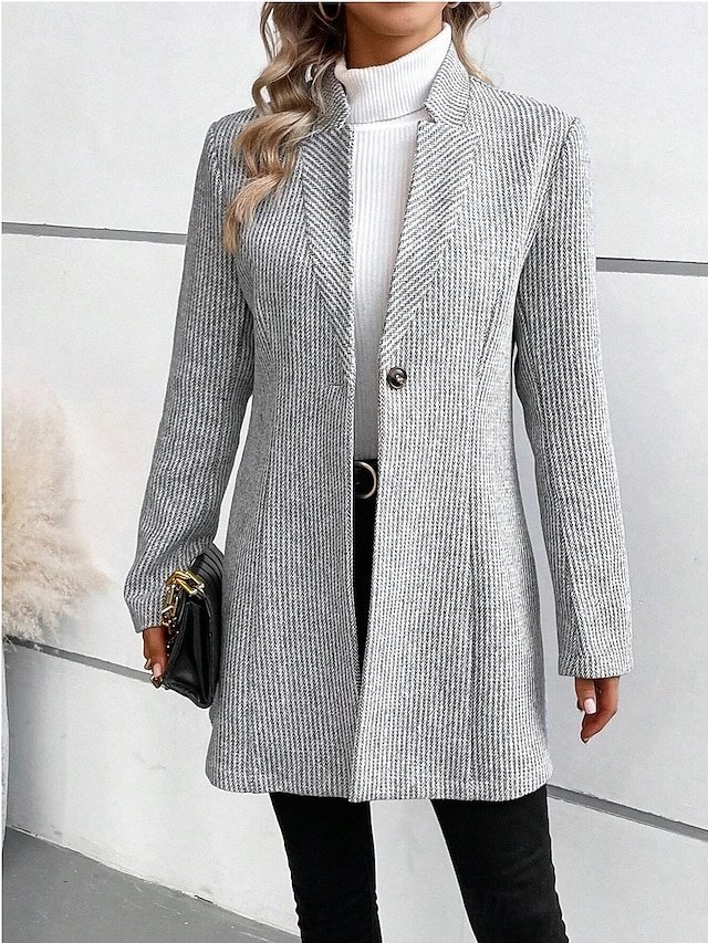 Stylish Regular Fit Solid Long Sleeve Winter Coat - Image 1