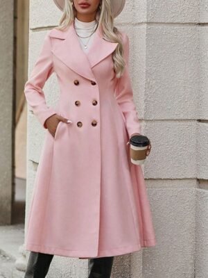 Stylish Regular Fit Solid Long Sleeve Winter Coat - Image 4