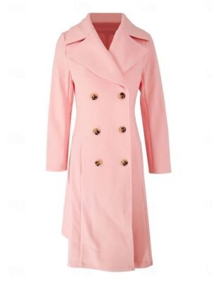 Stylish Regular Fit Solid Long Sleeve Winter Coat - Image 7