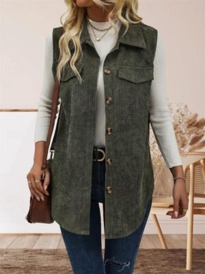 Stylish Regular Fit Solid Sleeveless Outdoor Vest - Image 1
