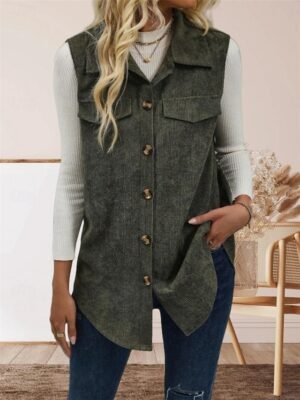 Stylish Regular Fit Solid Sleeveless Outdoor Vest - Image 3
