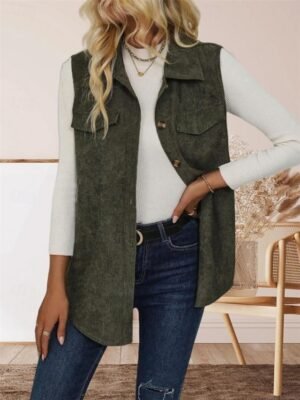 Stylish Regular Fit Solid Sleeveless Outdoor Vest - Image 4